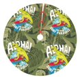thumbnail image 1 of Lsque Surfing Dinosaur Print Christmas Tree Skirt, Tree Skirt with Ties or Velcro, Perfect for Holiday Decorations, Halloween, and New Year-36", 1 of 7