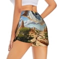 thumbnail image 1 of Lsque Surreal Desert Eye Landscape Printed Women's Running Shorts with Liner Pockets,Elastic Quick Dry Workout Athletic Gym Yoga Shorts,Womens High Waist Shorts-Medium, 1 of 9