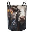 thumbnail image 1 of Lsque Surrealist Cow pattern Laundry Hamper Basket, Tall Woven Rope Hamper Basket for Clothes, Lightweight Storage Basket, Collapsible Waterproof-Medium, 1 of 8
