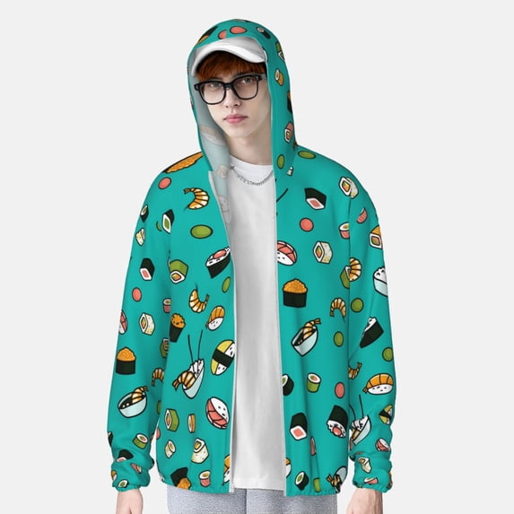 Lsque Sushi UPF 50+ Lightweight Sun Protection Men's Women's Long Sleeve Shirt, Hoodie Performance -3X-Large