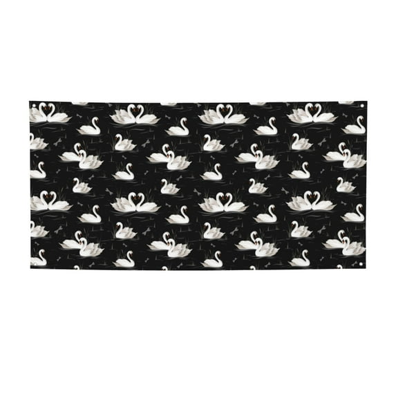 Lsque Swan And Dragonflies Pattern Party Banner, Festive Banner , Holiday Celebrations and Events for Carnival Birthday Party Festival Decorations-Small