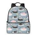 thumbnail image 1 of Lsque Swan Princess On Lake Pattern Backpack – School Travel Canvas Daypack with Ergonomic Padded Straps, Multiple Compartments & Leather Handle, 1 of 5