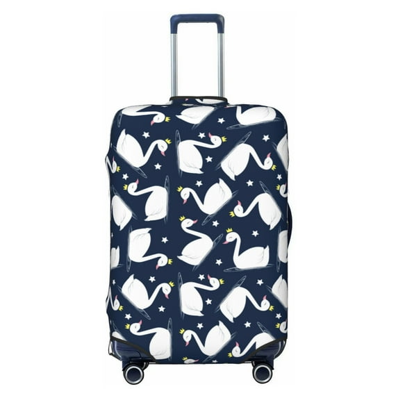 Lsque Swan Printed Luggage Cover, Travel Luggage Protector,Scratch and Dirt Resistant, Fits 18-32 Inch Luggage - Small
