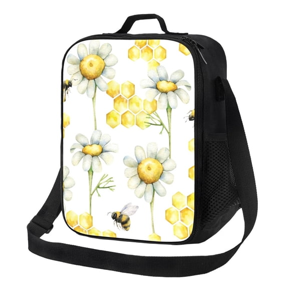 Lsque Sweet Honey Lunch Bag Lunch Box for Women Men Reusable Insulated Lunch Tote Bag,Leakproof Thermal Cooler Sack Food Handbags Case High Capacity