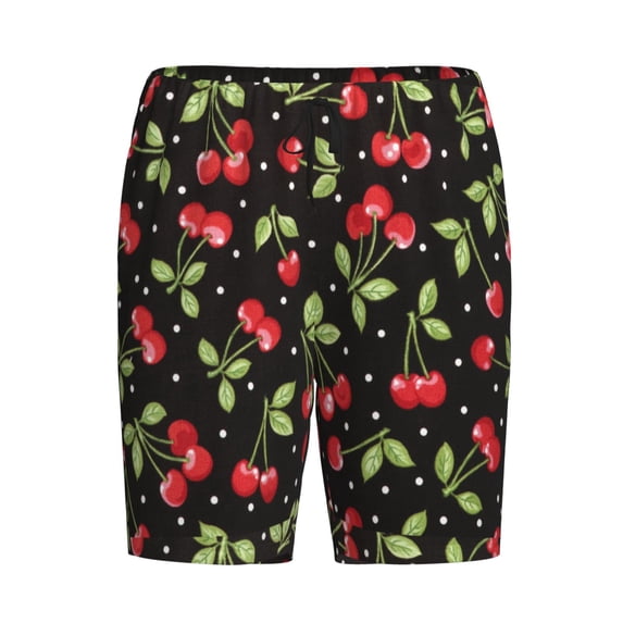 Lsque Sweet Red Cherry Mens Sleep Pajama Shorts,Short Pajama Pants, Cotton Ultra-Soft Knit-3X-Large