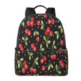 thumbnail image 1 of Lsque Sweet Red Cherry Pattern Backpack – School Travel Canvas Daypack with Ergonomic Padded Straps, Multiple Compartments & Leather Handle, 1 of 5