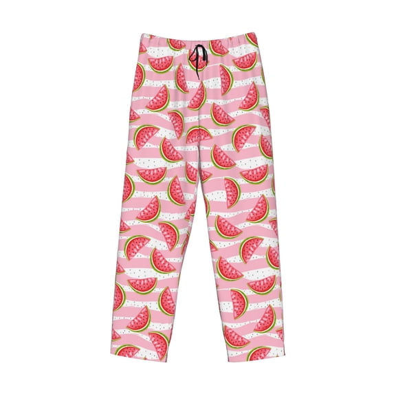 Lsque Sweet Watermelon Print Men's Pajama Pants, Lounge Pant - Comfortable Home Wear,Elastic Waistband, Stylish Design-Large