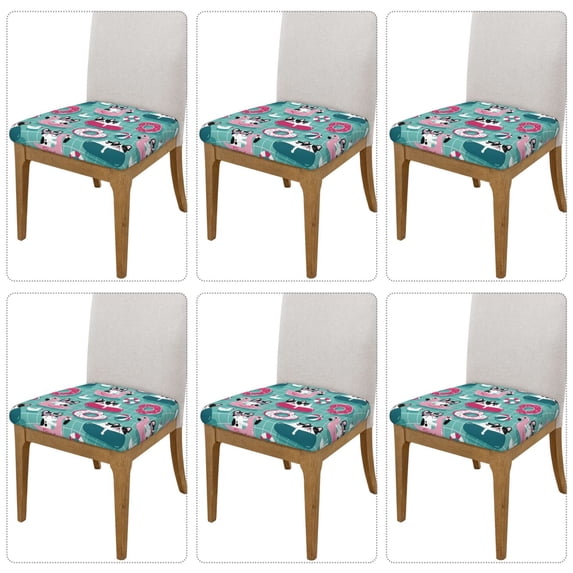 Lsque Swimming Bulldog Printed Square Couch Cushion Covers, Floral Sofa Cushion Covers Replacement, Stretch Couch Covers for Couch-16.9in