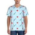 thumbnail image 1 of Lsque Syringe And Red Cross Pattern Mens Polo Golf Shirts Funny Graphics Shorts Sleeve Button Shirts Baseball T-shirt-Medium, 1 of 7