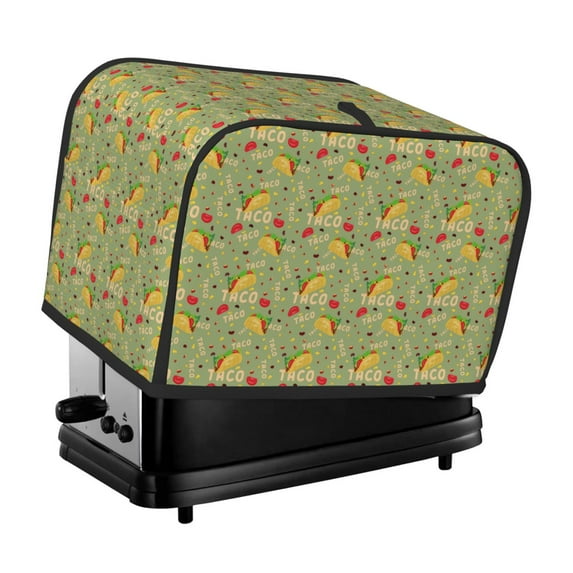 Lsque Taco Print 2 Slice Toaster Cover , Kitchen Appliance Dustproof Protector , Toaster Protector Dustproof Kitchen Appliance Cover