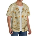 thumbnail image 1 of Lsque Taco Tortillas print Men's Cuban Collar Short Sleeve Shirt Summer Beachwear Casual Button Down Fashionable Vacation Leisure Shirt-4X-Large, 1 of 7