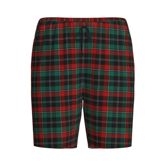 Lsque Tartan Plaid Mens Sleep Pajama Shorts,Short Pajama Pants, Cotton Ultra-Soft Knit-4X-Large