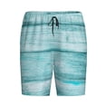 thumbnail image 1 of Lsque Teal Turquoise Wood Mens Sleep Pajama Shorts,Short Pajama Pants, Cotton Ultra-Soft Knit-Large, 1 of 9