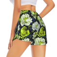 thumbnail image 1 of Lsque Teal floral elegance Printed Women's Running Shorts with Liner Pockets,Elastic Quick Dry Workout Athletic Gym Yoga Shorts,Womens High Waist Shorts-X-Large, 1 of 9