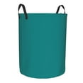 thumbnail image 1 of Lsque Teal pattern Laundry Hamper Basket, Tall Woven Rope Hamper Basket for Clothes, Lightweight Storage Basket, Collapsible Waterproof-Medium, 1 of 8