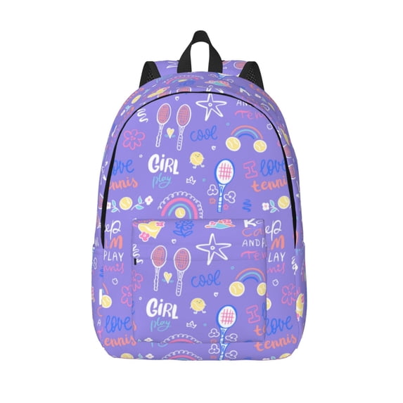 Lsque Tennis 1 Pattern Canvas Daypack, Durable Backpack, High-quality Versatile Backpack,Vintage Compact Backpack-Small