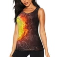 thumbnail image 1 of Lsque Tennis Ball On Fire And Water Printed Workout Tank Tops for Women, Athletic Sports Tank Tops, Compression Sleeveless Dry Fit Shirts,Sleeveless Yoga Shirt-Medium, 1 of 9