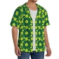 thumbnail image 1 of Lsque Tennis Balls print Men's Cuban Collar Short Sleeve Shirt Summer Beachwear Casual Button Down Fashionable Vacation Leisure Shirt-3X-Large, 1 of 7