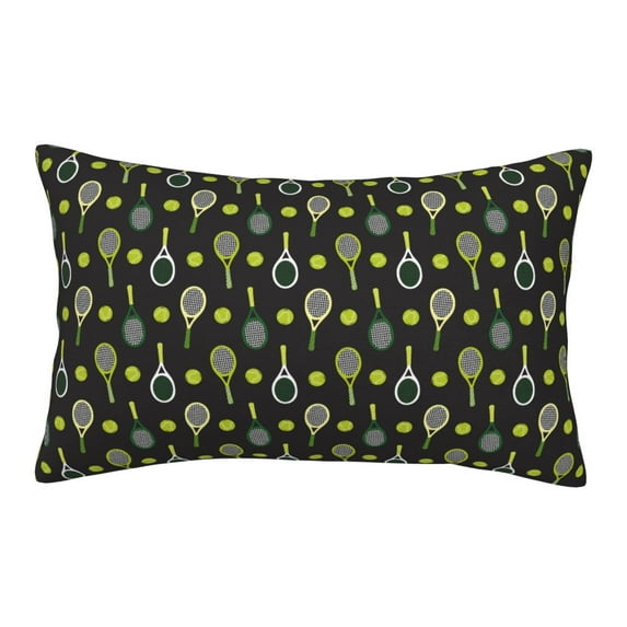Lsque Tennis Rackets Pattern Pillow Case – Soft & Cozy Throw Pillow Cover, Hypoallergenic Cushion Case for Sleeping Women with Envelope Closure-16"x24"