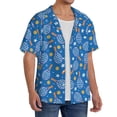 thumbnail image 1 of Lsque Tennis print Men's Cuban Collar Short Sleeve Shirt Summer Beachwear Casual Button Down Fashionable Vacation Leisure Shirt-3X-Large, 1 of 7
