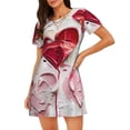 thumbnail image 1 of Lsque Textured Heart Abstract Art Pattern Nightgowns for Women Sleep Shirts Short Sleeve Nightshirt Pullover Nightdress Soft Sleepwear Relaxed Fit Nightdress, 1 of 6