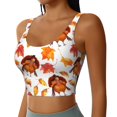 thumbnail image 1 of Lsque Thanksgiving Turkey Leaves Printed Women'S Sports Bra, Compression, Moisture Wicking, High-Impact Sports Bra For Women,Supportive sports bra-Small, 1 of 9