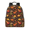 thumbnail image 1 of Lsque Thanksgiving Turkey Pattern Backpack – School Travel Canvas Daypack with Ergonomic Padded Straps, Multiple Compartments & Leather Handle, 1 of 5