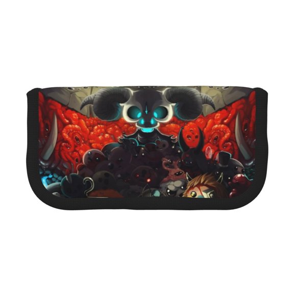 Lsque The Binding of Isaac Pattern Canvas Pen Case - Pencil Pouch - Makeup Bag - Zipper Pouch -Stationery Case - Storage High Capacity Bag Pouch Holder Box Organizer
