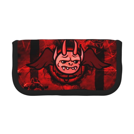 Lsque The Binding of Isaac Pattern Canvas Pen Case - Pencil Pouch - Makeup Bag - Zipper Pouch -Stationery Case - Storage High Capacity Bag Pouch Holder Box Organizer