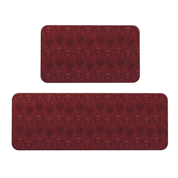 Lsque The Binding of Isaac Pattern Kitchen Mats, 2PCS Kitchen Rugs, Cushioned Anti Fatigue Kitchen Mats for Floor, Non-Slip Standing Desk Mat, Waterproof Kitchen Rug Set