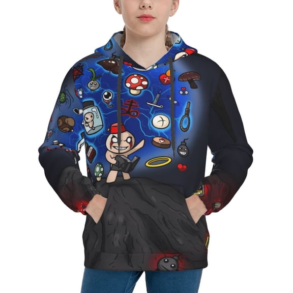 Lsque The Binding of Isaac Patten Youth Hoodie Sweatshirt Pullover with Kangaroo Pocket Boys and Girls Hoodie Warm Hoodie for Kids