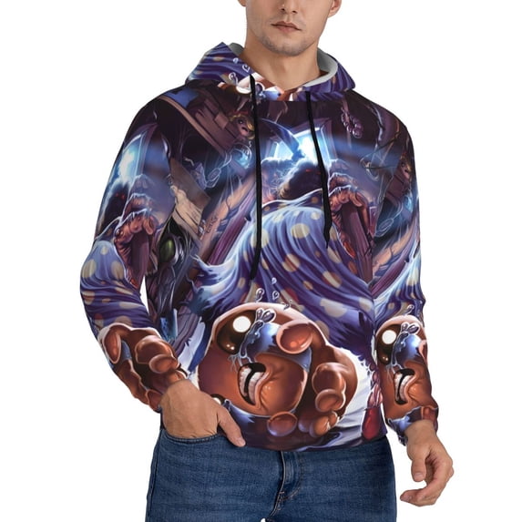 Lsque The Binding of Isaac Pattern Casual Men's Hoodie,Hooded Sweatshirt with Kangaroo Pocket,Pullover Hoodie-3X-Large