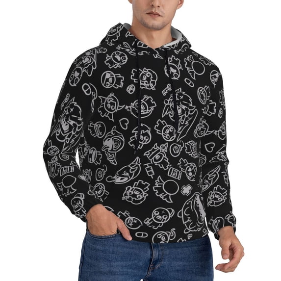Lsque The Binding of Isaac Pattern Casual Men's Hoodie,Hooded Sweatshirt with Kangaroo Pocket,Pullover Hoodie-XX-Large