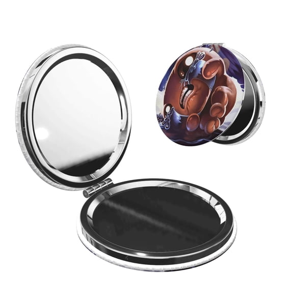 Lsque The Binding of Isaac Pattern Cosmetic Mirror 2.6 Inch Round Handheld Travel Pocket Makeup Mirror