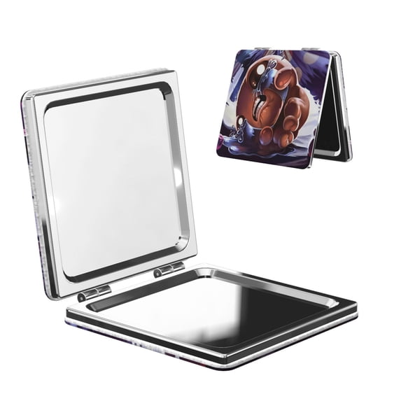 Lsque The Binding of Isaac Pattern Cosmetic Mirror 2.6 Inch Round Handheld Travel Pocket Makeup Mirror