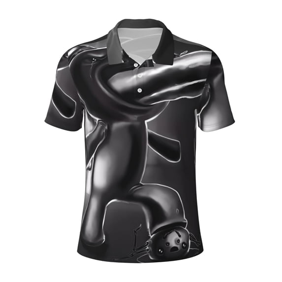 Lsque The Binding of Isaac Pattern Golf Shirts for Men Dry Fit Print Moisture Wicking Performance Short Sleeve Polo Shirt-3X-Large