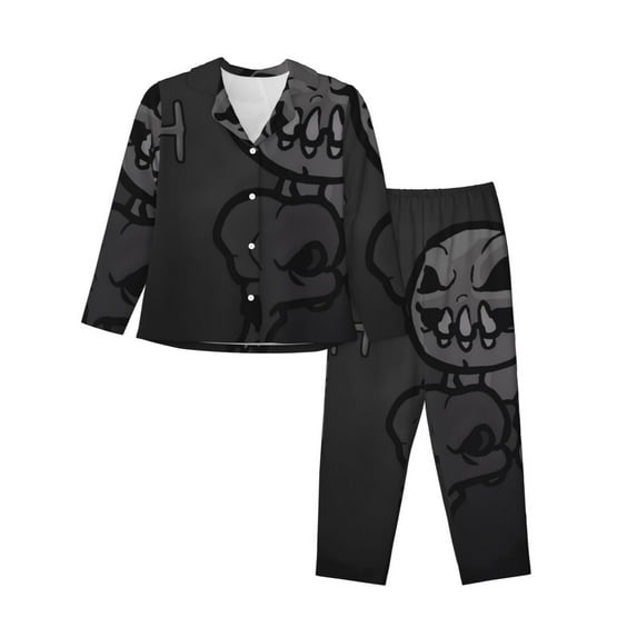 Lsque The Binding of Isaac Pattern Long Sleeve Pajama Set for Women - Soft 2-Piece Sleepwear and Loungewear Set with Pockets, Comfy Nightwear