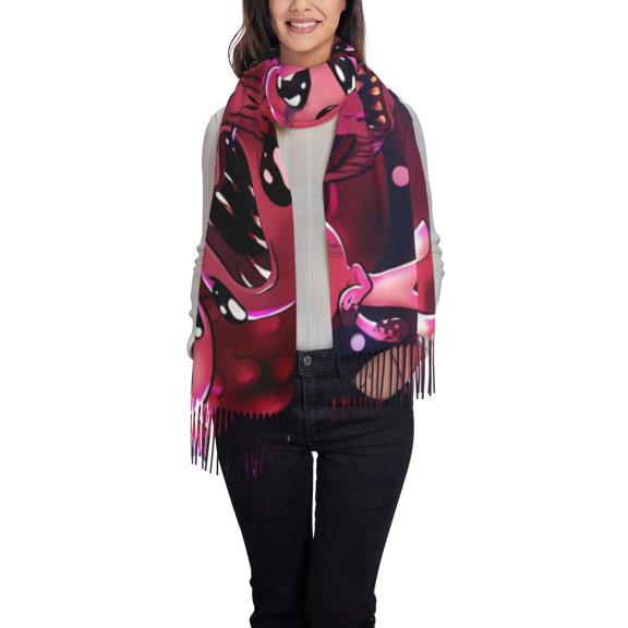 Lsque The Binding of Isaac Pattern Women's Traditional Scarf Wrap Tassel Shawl Fringes Neck Head Shawl Retro Scarf