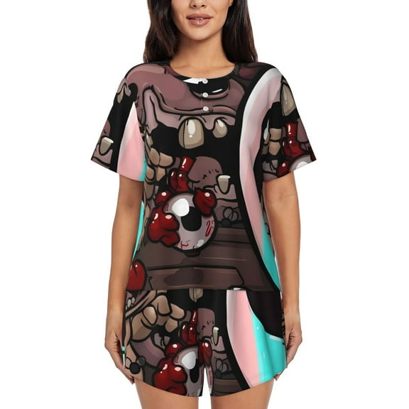 Lsque The Binding of Isaac Women's Short-Sleeved Pajama Set - 2 Piece Soft and Lightweight Sleepwear Set-4X-Large