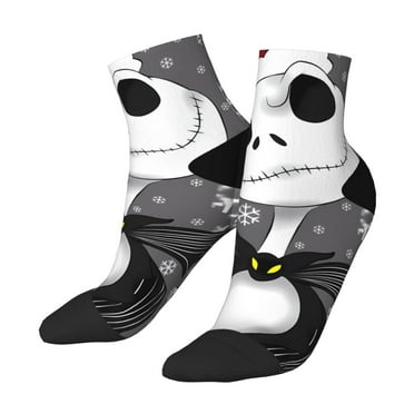 Lsque The Nightmare Before Christmas Printed Crew Socks, Moisture-Wicking Socks, Athletic Socks for Men Breathable Cushion Socks Casual Sport Socks for Running Traveling