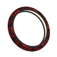 thumbnail image 1 of Lsque The Red Head Skull Ultra Soft Car Steering Wheel Cover for Women, Standard 15 inch Size for Truck Van SUV Auto, 1 of 8