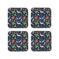 thumbnail image 1 of Lsque The Underwater World Pattern 4" Drink Coasters Set of 4, PVC Leather Absorbent Coasters, Table Coaster Set Decorative Coffee Cup Coasters Housewarming Gift -Square, 1 of 6