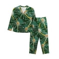 thumbnail image 1 of Lsque Thorns Of Macro Cactus Pattern Long Sleeve Pajama Set for Women - Soft 2-Piece Sleepwear and Loungewear Set with Pockets, Comfy Nightwear-XX-Large, 1 of 7
