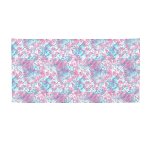 Lsque Tie Dye Pattern Party Banner, Festive Banner , Holiday Celebrations and Events for Carnival Birthday Party Festival Decorations-Medium