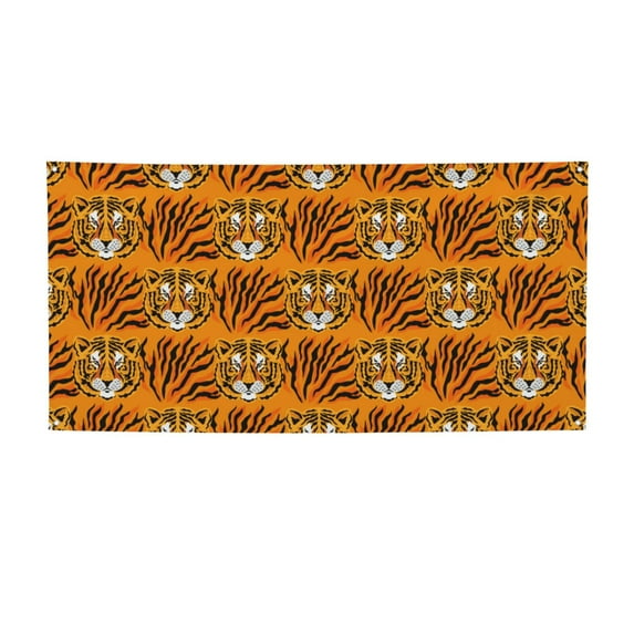Lsque Tiger Pattern Party Banner, Festive Banner , Holiday Celebrations and Events for Carnival Birthday Party Festival Decorations-Medium