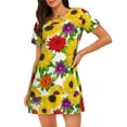 thumbnail image 1 of Lsque Tiger Swallowtail On Flowers Pattern Nightgowns for Women Sleep Shirts Short Sleeve Nightshirt Pullover Nightdress Soft Sleepwear Relaxed Fit Nightdress, 1 of 6