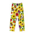 thumbnail image 1 of Lsque Tiger Swallowtail On Flowers Print Men's Pajama Pants, Lounge Pant - Comfortable Home Wear,Elastic Waistband, Stylish Design-Large, 1 of 9