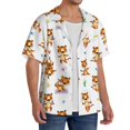thumbnail image 1 of Lsque Tigers go in for Sports print Men's Cuban Collar Short Sleeve Shirt Summer Beachwear Casual Button Down Fashionable Vacation Leisure Shirt-Large, 1 of 7