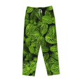thumbnail image 1 of Lsque Tiny Green Fern Leaves Print Women's Pajama Pants, Lounge Pant - Comfortable Home Wear,Elastic Waistband, Stylish Design-Small, 1 of 9
