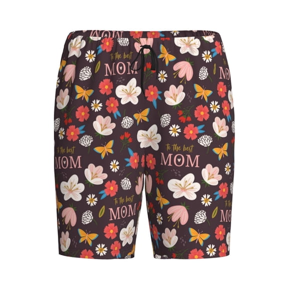 Lsque To The Best Mom Mens Sleep Pajama Shorts,Short Pajama Pants, Cotton Ultra-Soft Knit-4X-Large
